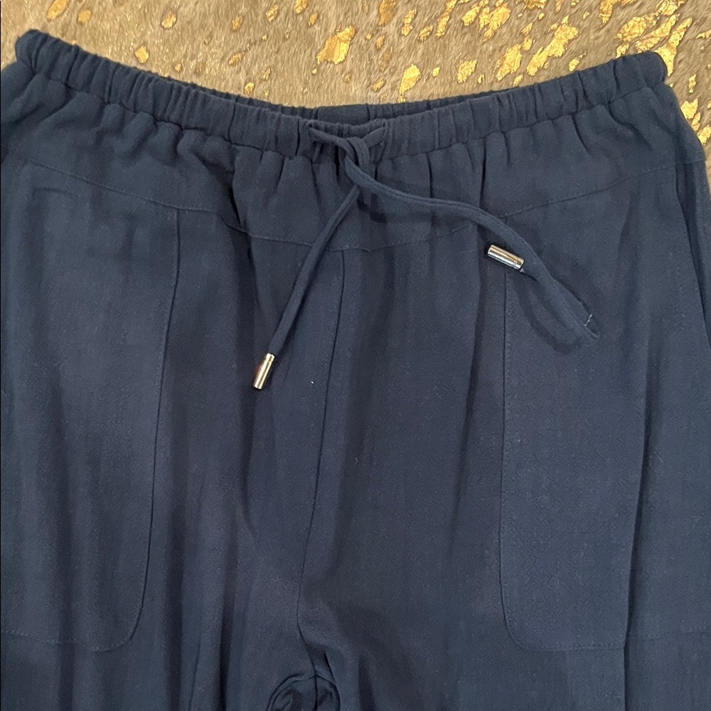 Amalli Talli Navy Linen Pants - Picture 2 of 4